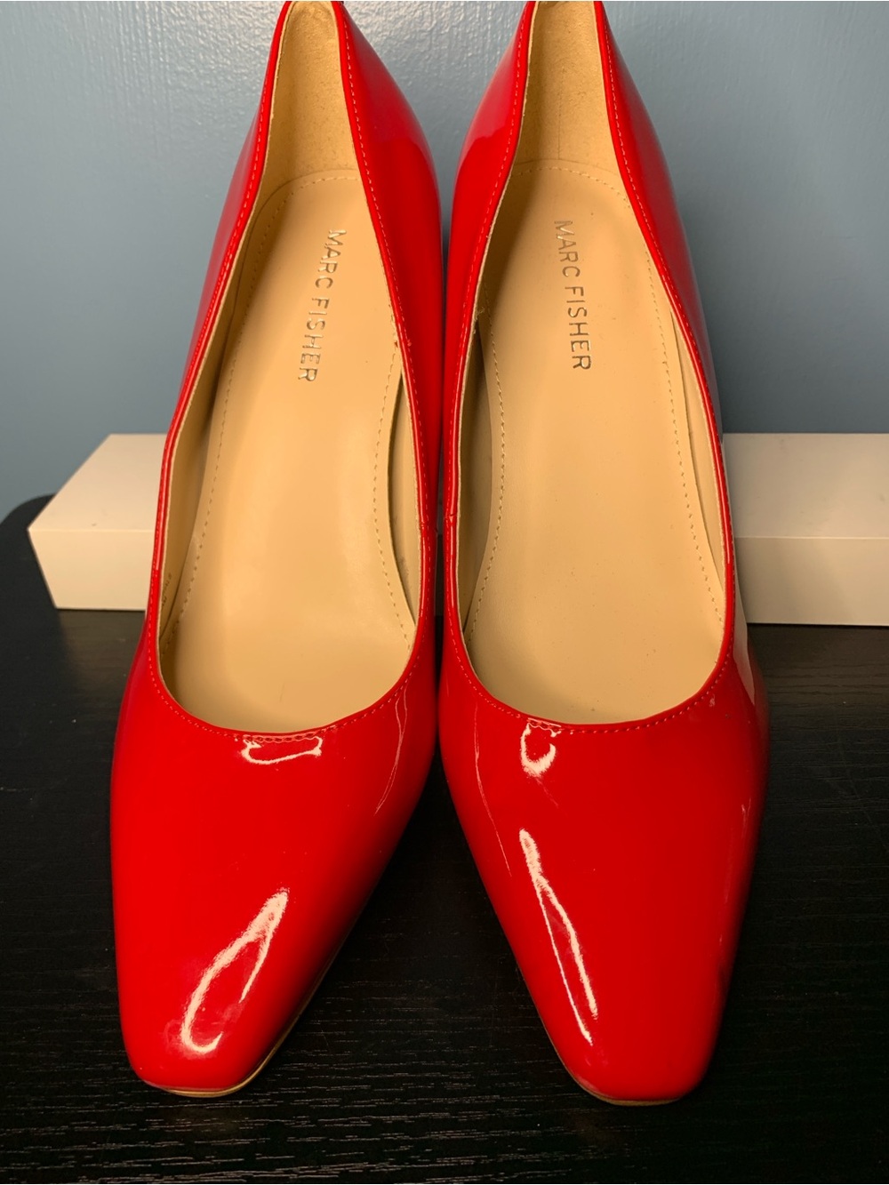 Marc Fisher Red Patent Pointed-Toe Pumps